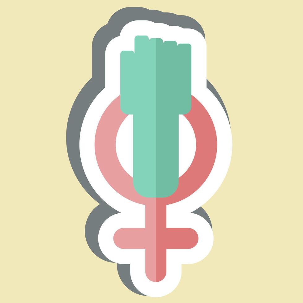 Sticker Feminism. related to Woman Day symbol. simple design illustration vector