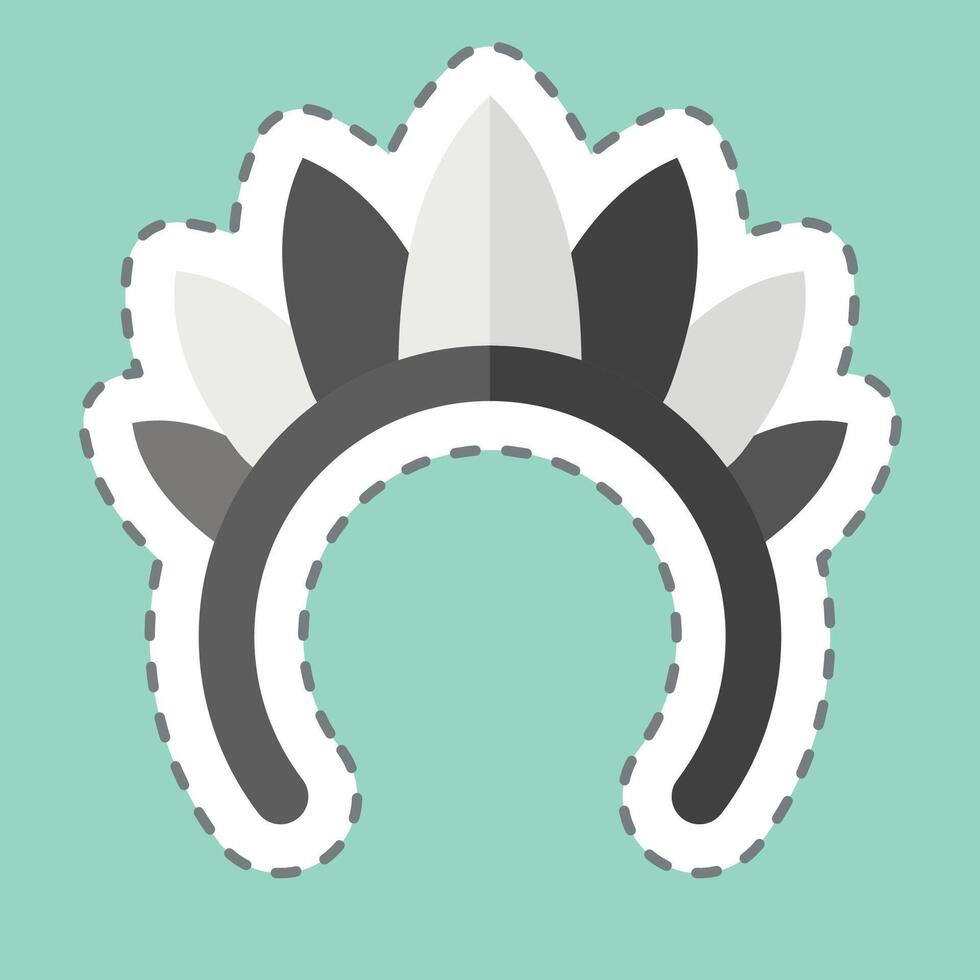 Sticker line cut Hairband. related to Parade symbol. simple design illustration vector