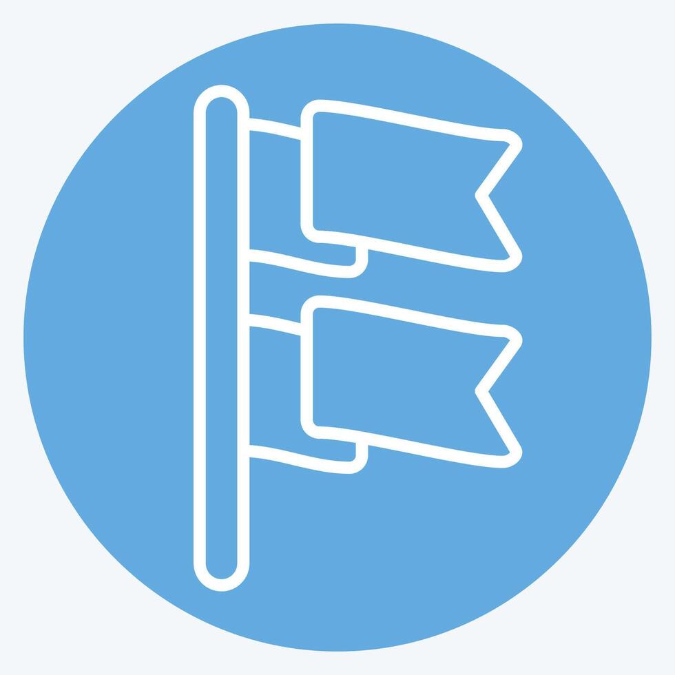 Icon Flags. related to Parade symbol. blue eyes style. simple design illustration vector