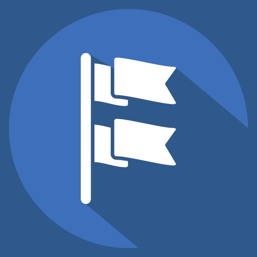 Icon Flags. related to Parade symbol. long shadow style. simple design illustration vector