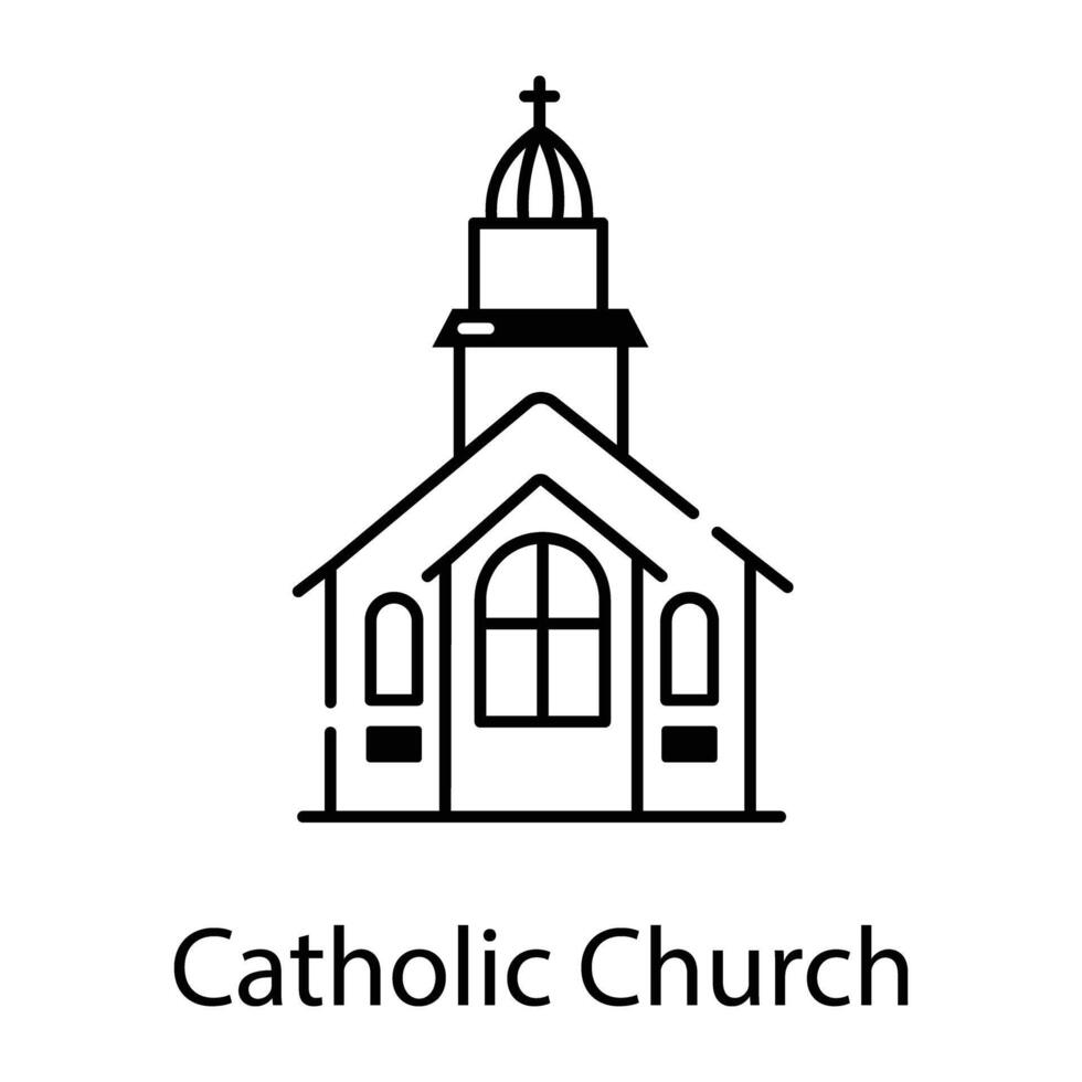 Catholic Linear Icons vector