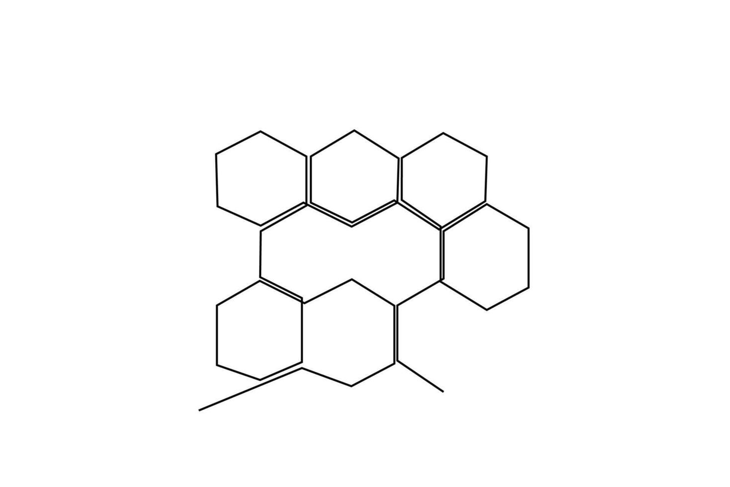 miel forma hexágono geométrico uno línea Arte diseño vector
