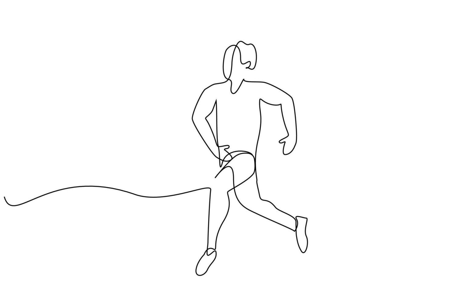 hombre persona atleta corriendo deporte lleno cuerpo longitud línea Arte diseño vector