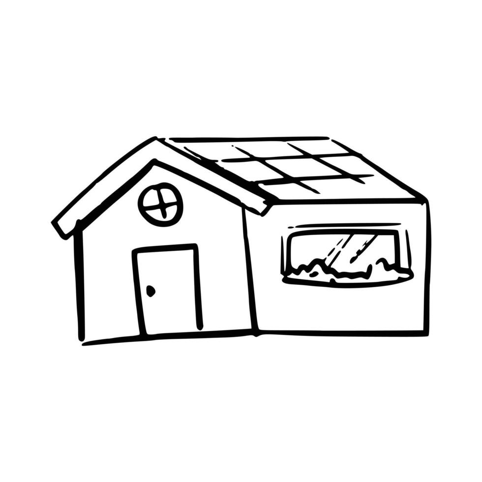 dibujado a mano sencillo casa vector