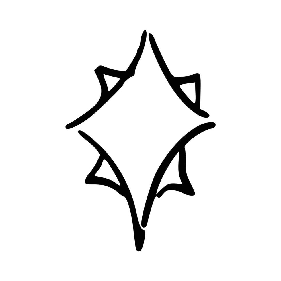 Doodle Star. twinkling stars. sparkles, shining burst. vector