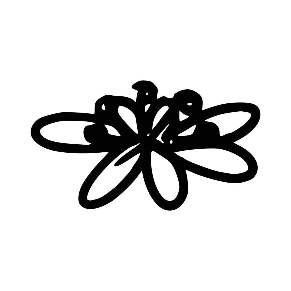 Handdrawn floral decoration element vector
