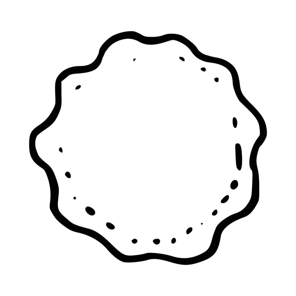 Doodle scallop border frame element vector