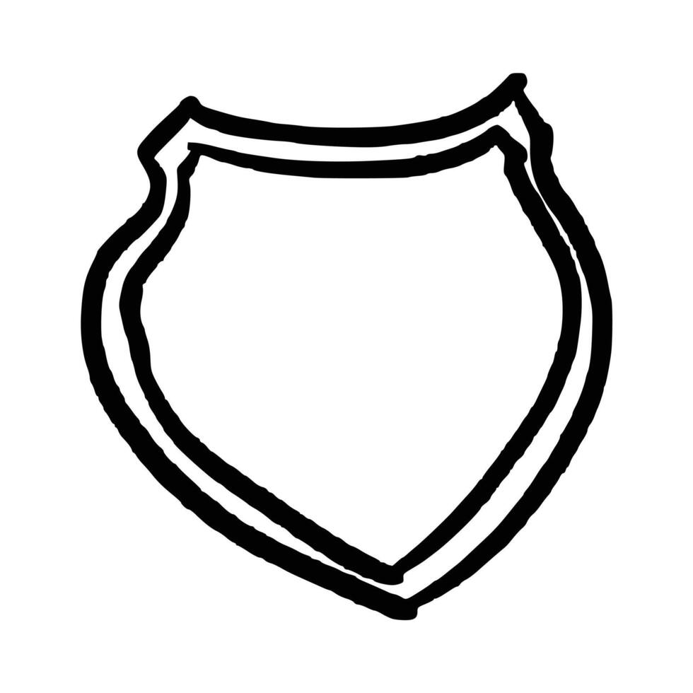 Shield doodle handdrawn vector