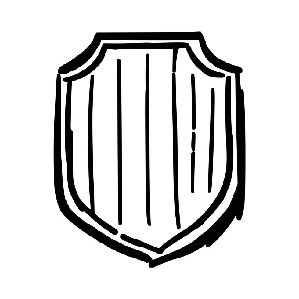 Shield doodle handdrawn vector