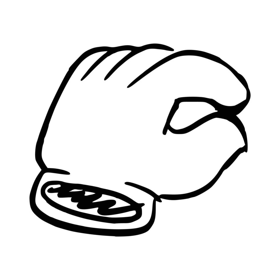 Doodle Pinching fingers. finger hand gesture. vector