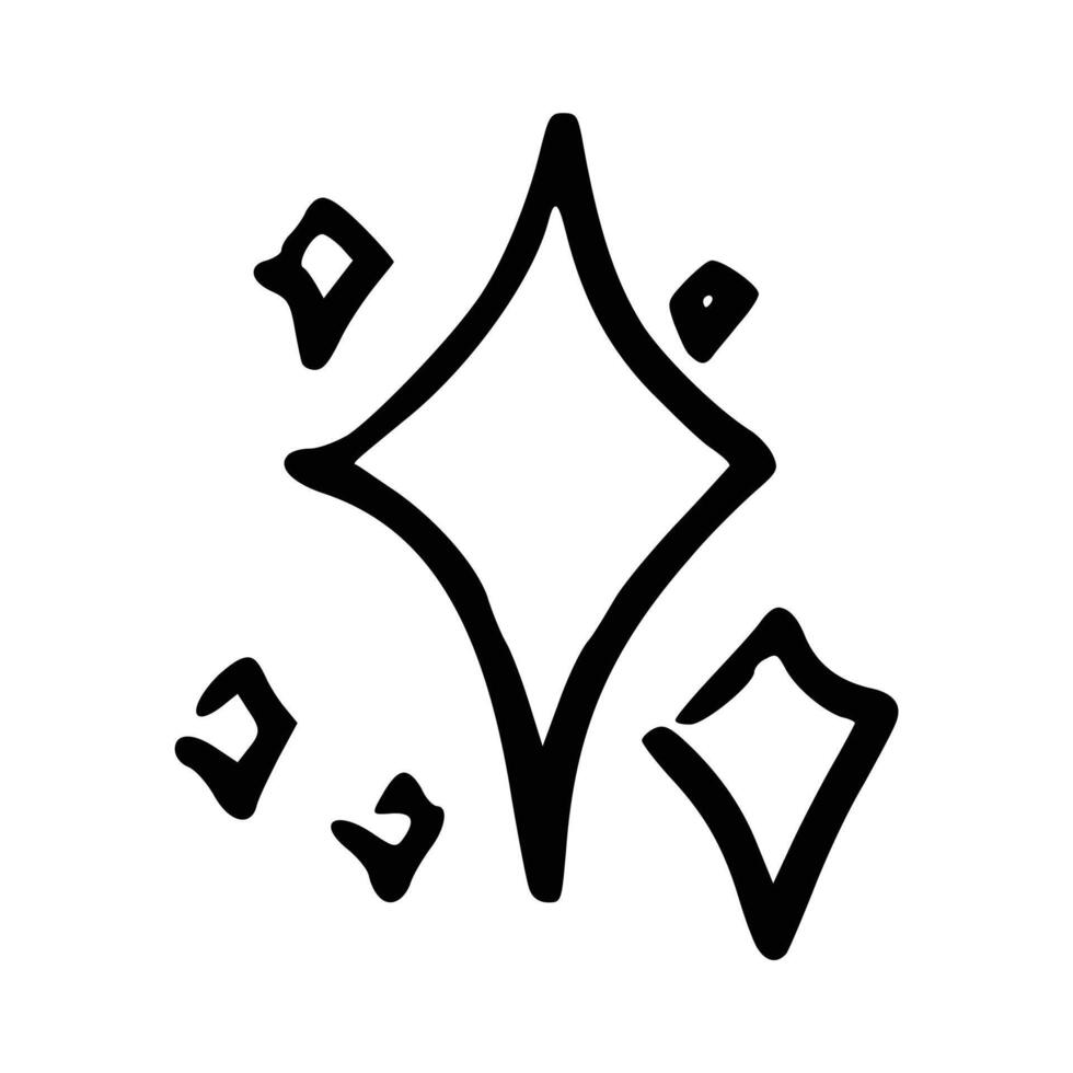 Doodle Star. twinkling stars. sparkles, shining burst. vector
