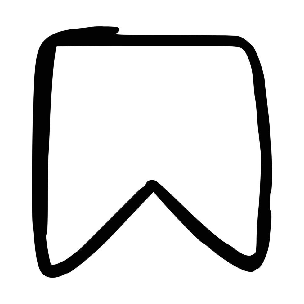 Handdrawn Bookmark label icon vector