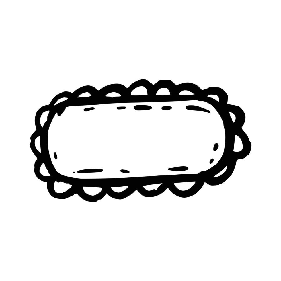 Doodle scallop border frame element vector
