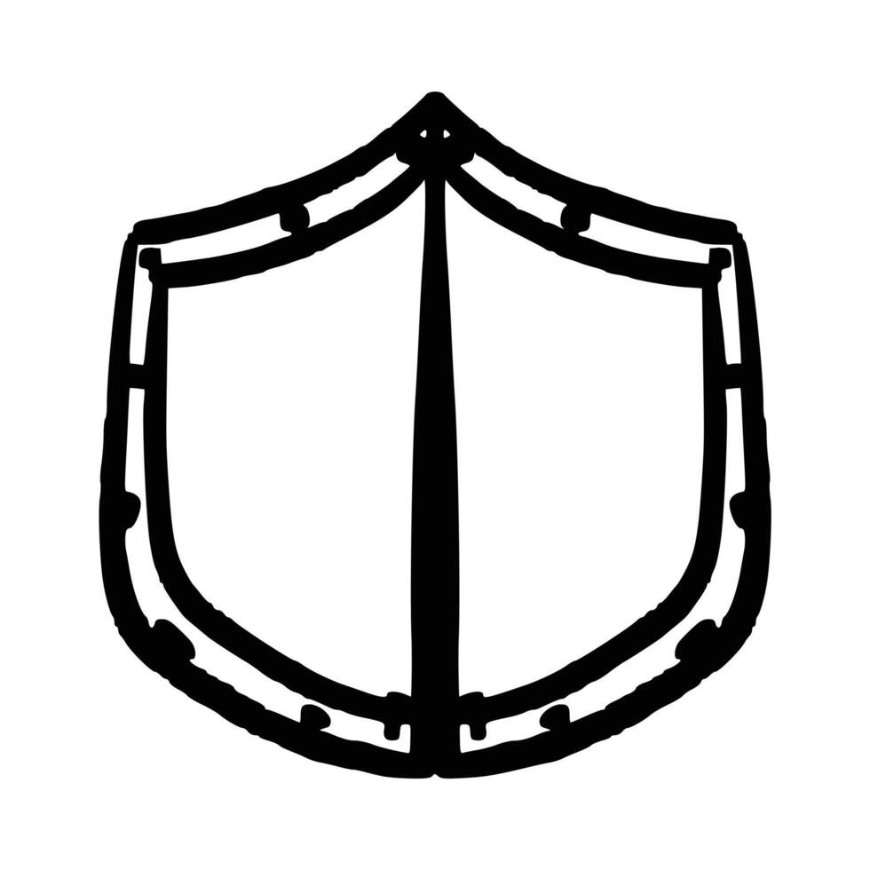 Shield doodle handdrawn vector
