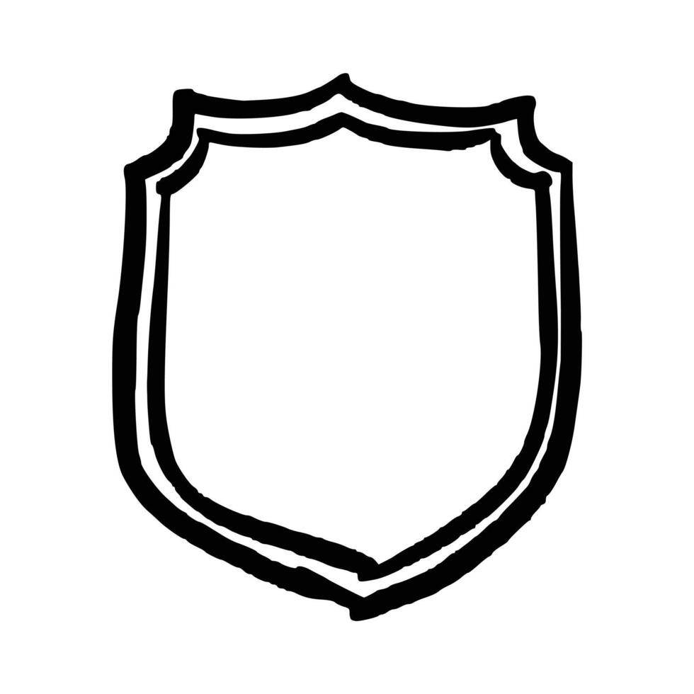 Shield doodle handdrawn vector