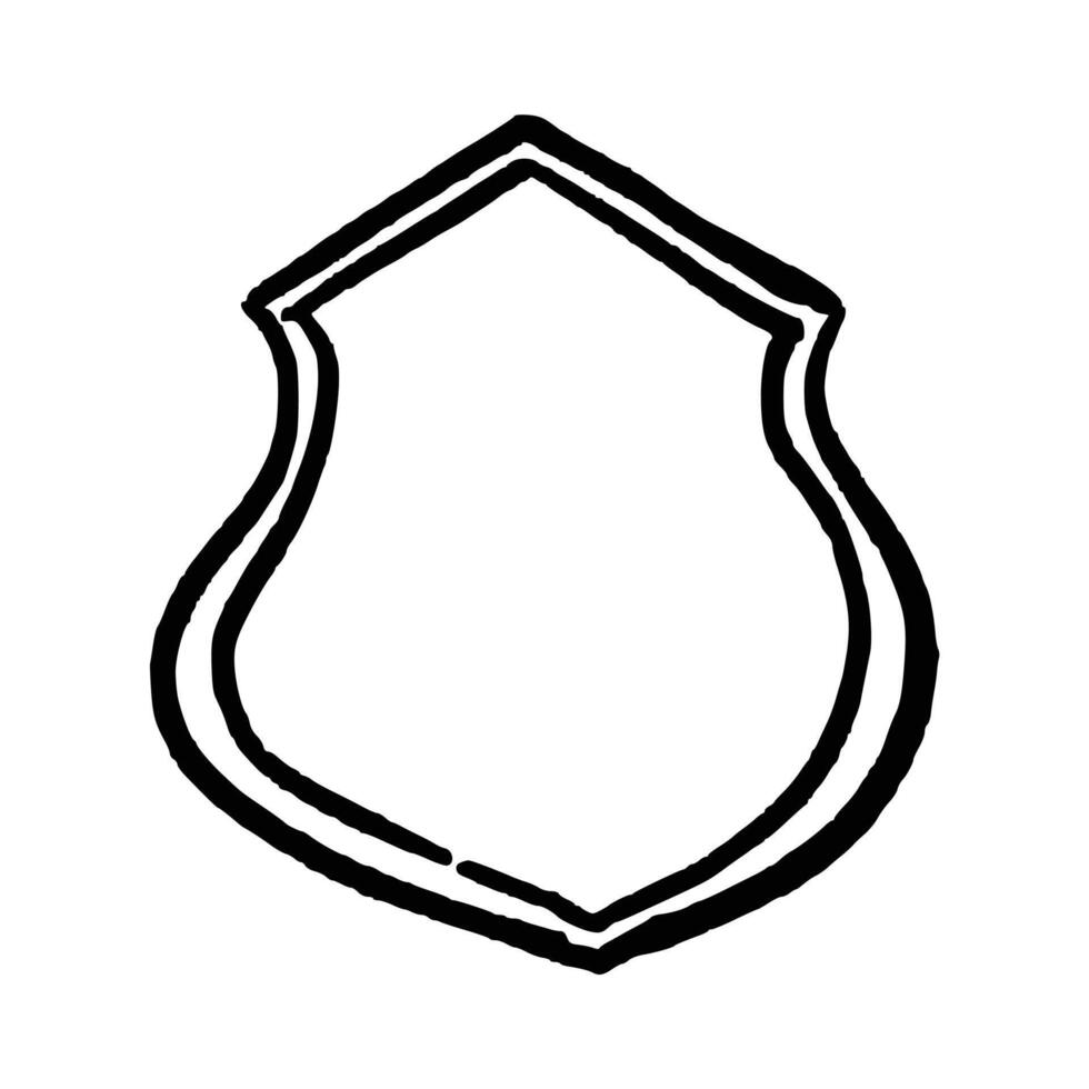 Shield doodle handdrawn vector