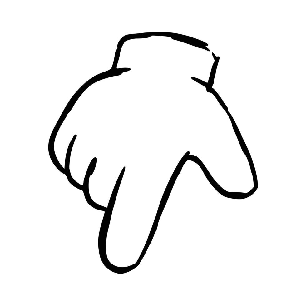 Doodle Pointing hand finger gesture. Gun symbol vector