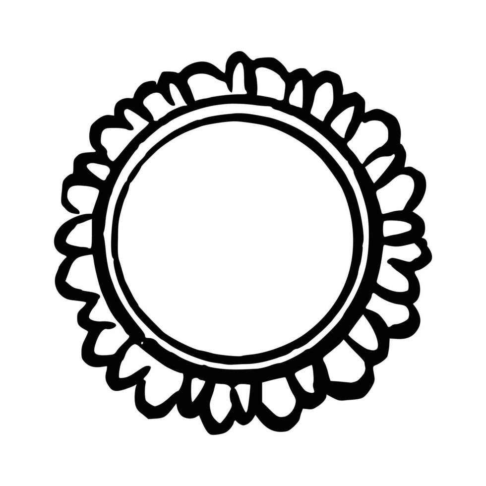 Doodle scallop border frame element vector