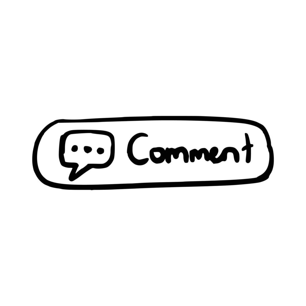 Handdrawn Comment button icon vector