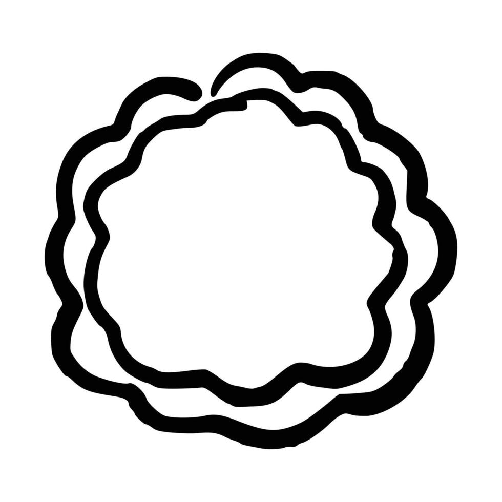 Doodle scallop border frame element vector