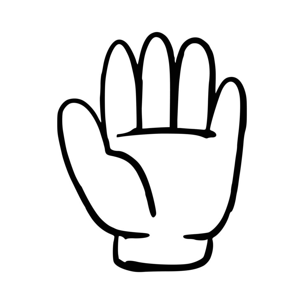 Doodle Five fingers. finger hand gesture. Attention symbol vector