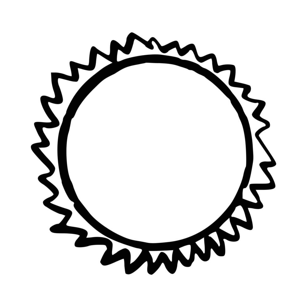 Doodle scallop border frame element vector