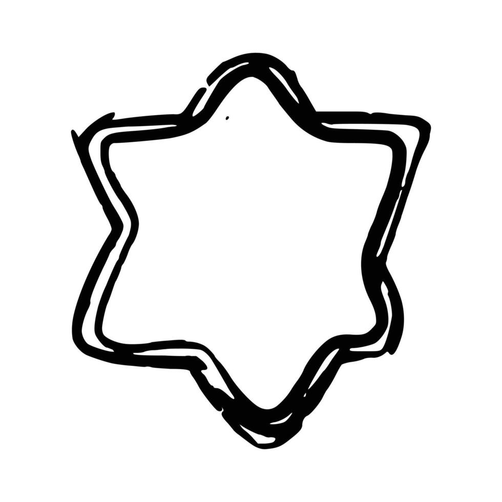 Doodle scallop border frame element vector