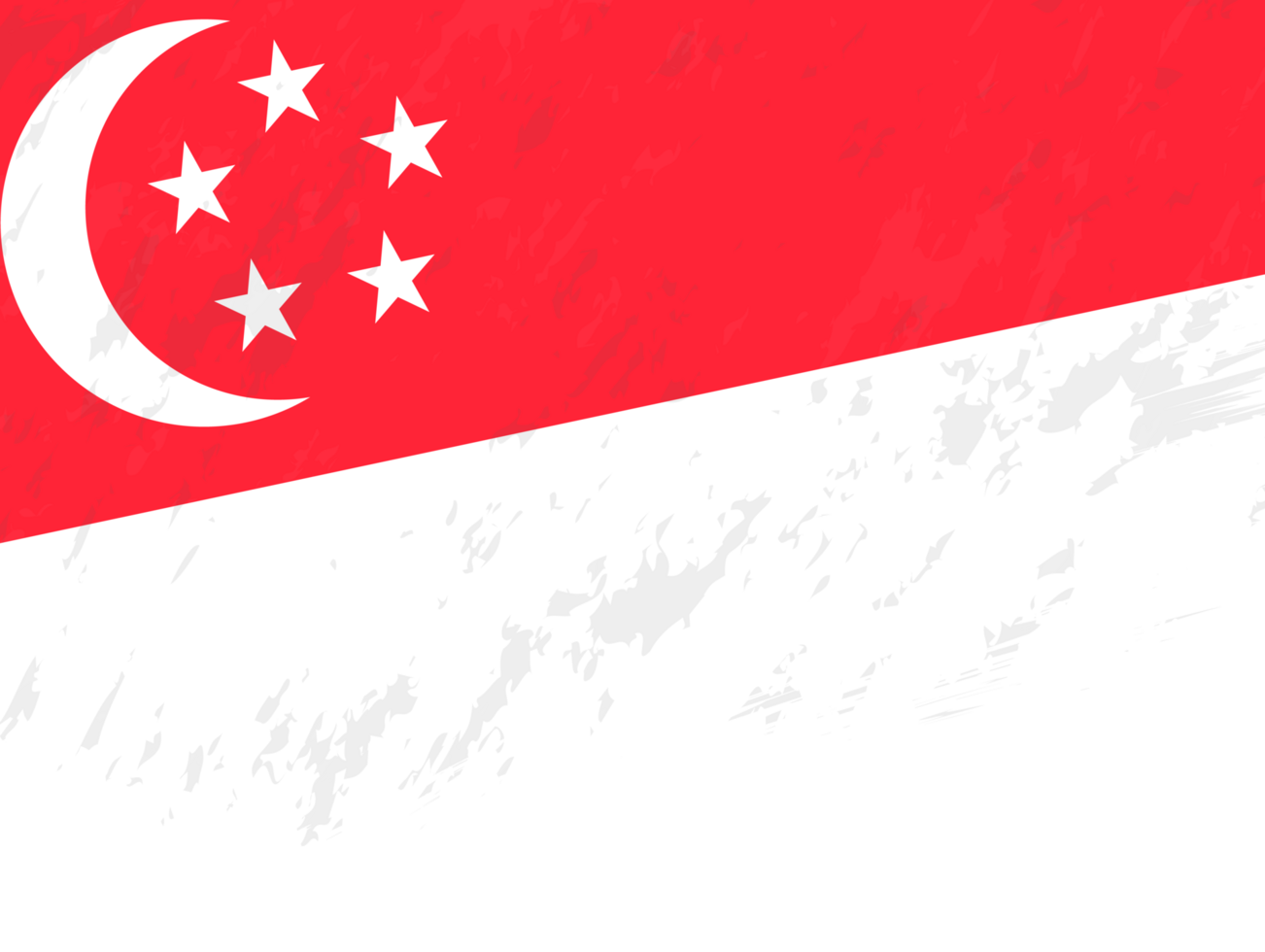 Grunge-Stil Flagge von Singapur. png