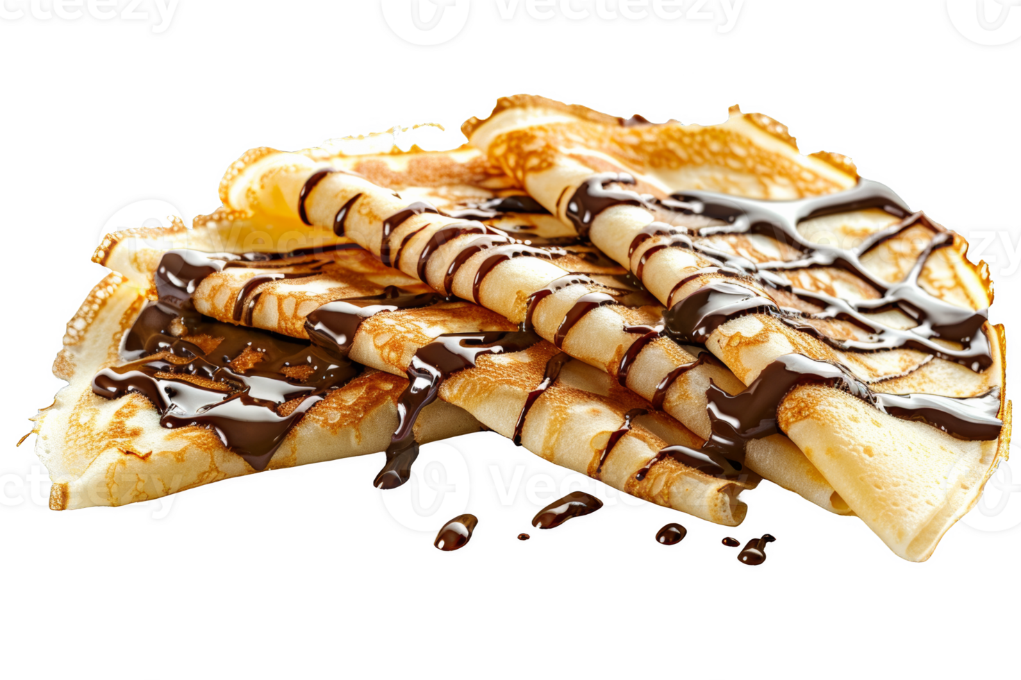 stack van crêpe met chocola motregen png