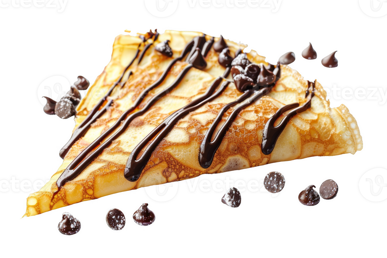 Crepe With Chocolate Drizzle png