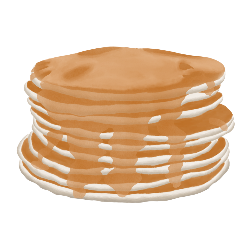 söt vattenfärg pannkaka klämma konst - ladda ner frukost illustration png