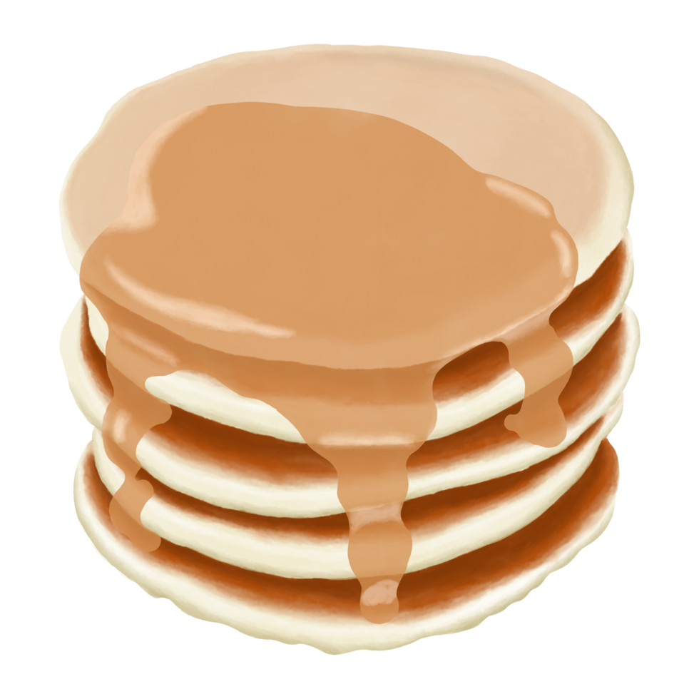 söt vattenfärg pannkaka klämma konst - ladda ner frukost illustration png