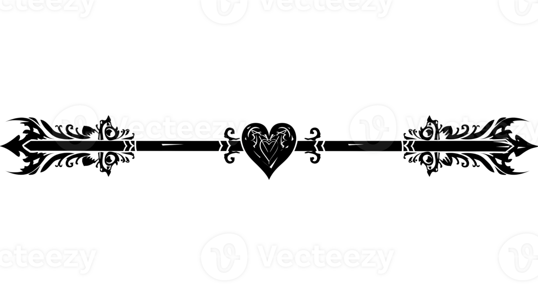 arrow with heart shapes on the end png