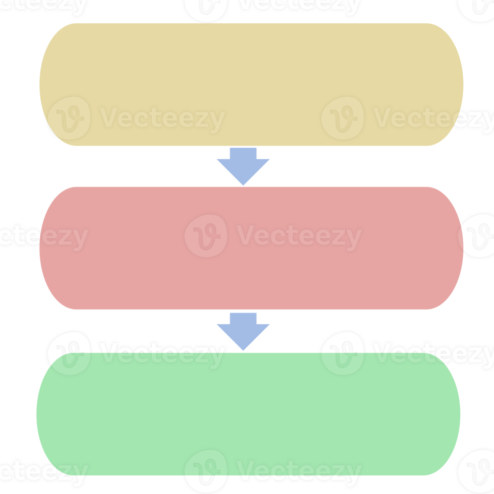 Trois texte boîte sont pastel couleurs cylindrique forme avec La Flèche png