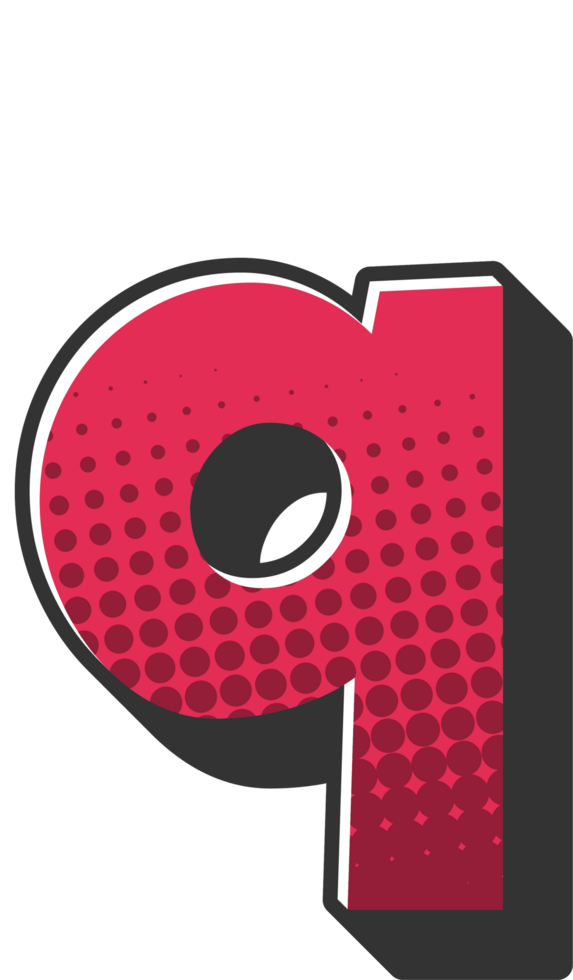 Comic Halftone Alphabet Letter and Number png