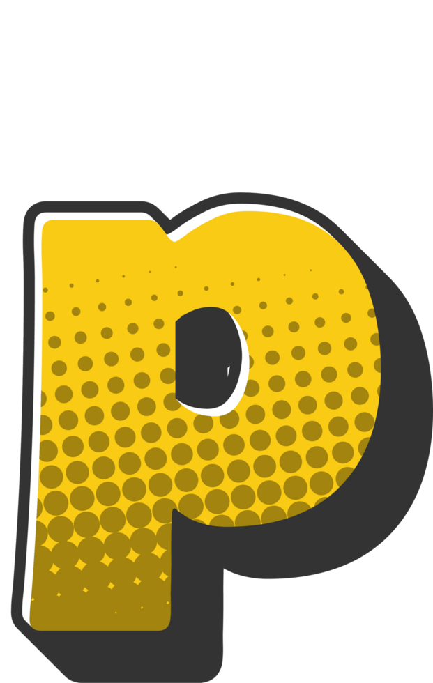 Comic Halftone Alphabet Letter and Number png
