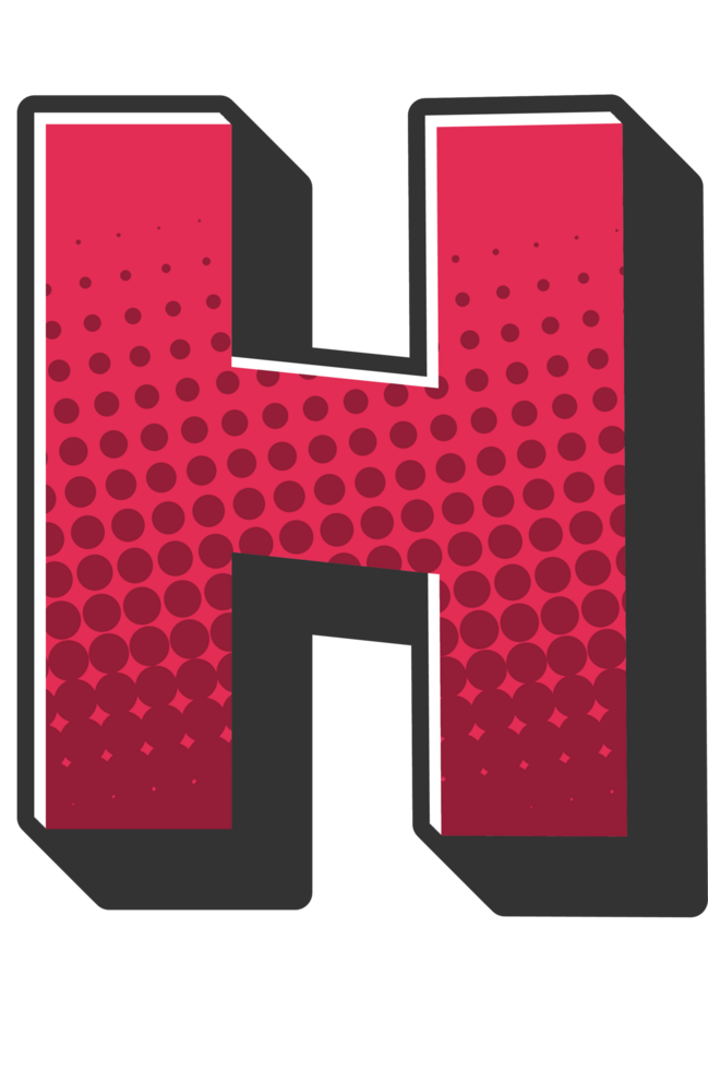 Comic Halftone Alphabet Letter and Number png