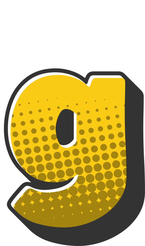 Comic Halftone Alphabet Letter and Number png