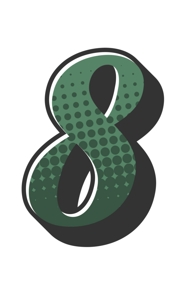 Comic Halftone Alphabet Letter and Number png