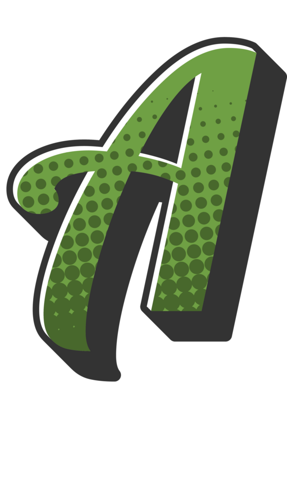 Comic Halftone Alphabet Letter and Number png