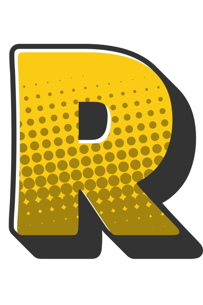 Comic Halftone Alphabet Letter and Number png