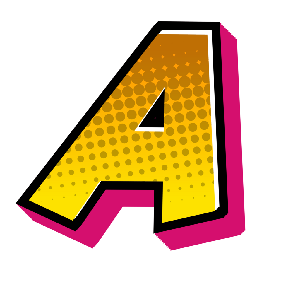Comic Halftone Alphabet Letter and Number png