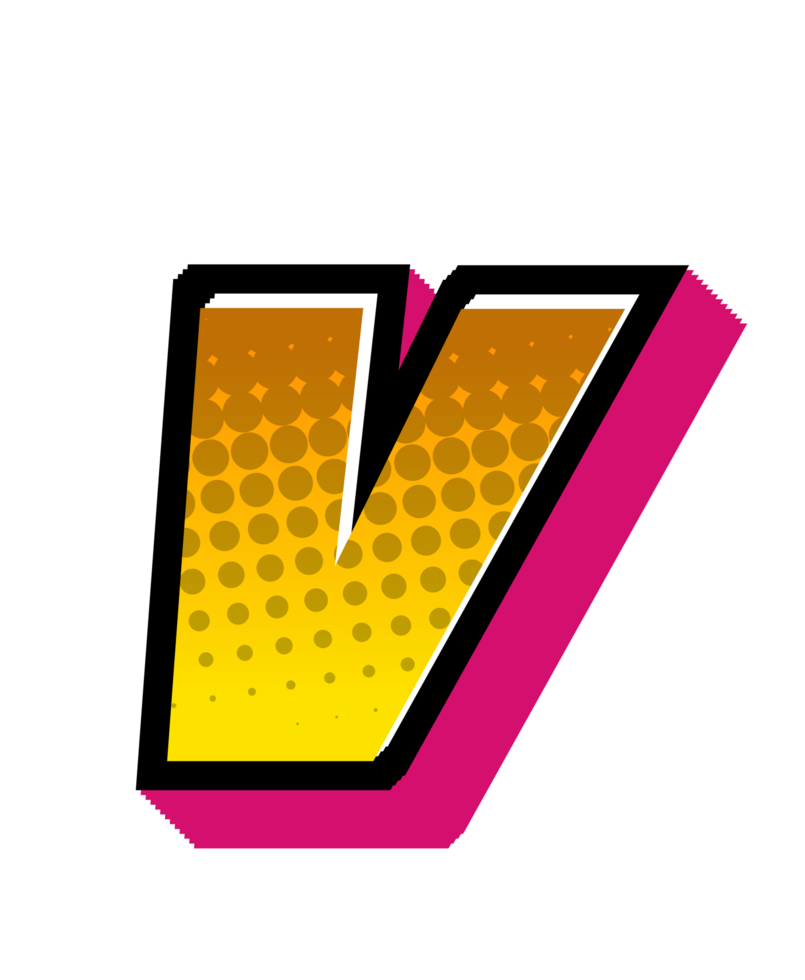 Comic Halftone Alphabet Letter and Number png