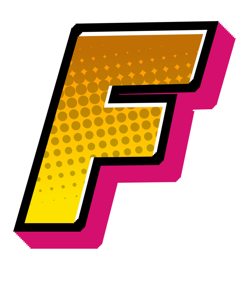 Comic Halftone Alphabet Letter and Number png