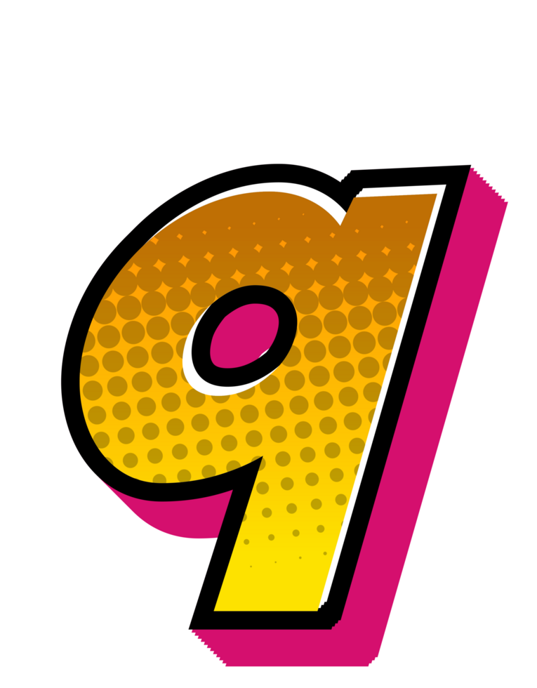 Comic Halftone Alphabet Letter and Number png