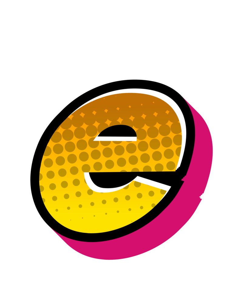 Comic Halftone Alphabet Letter and Number png