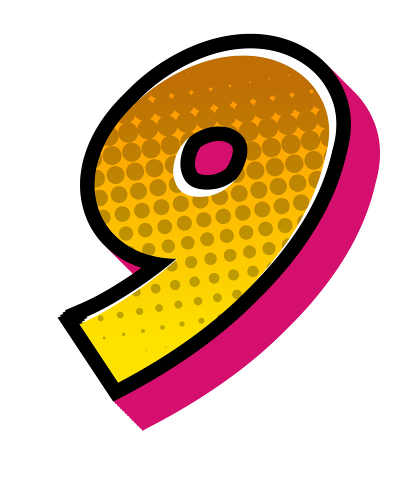 Comic Halftone Alphabet Letter and Number png