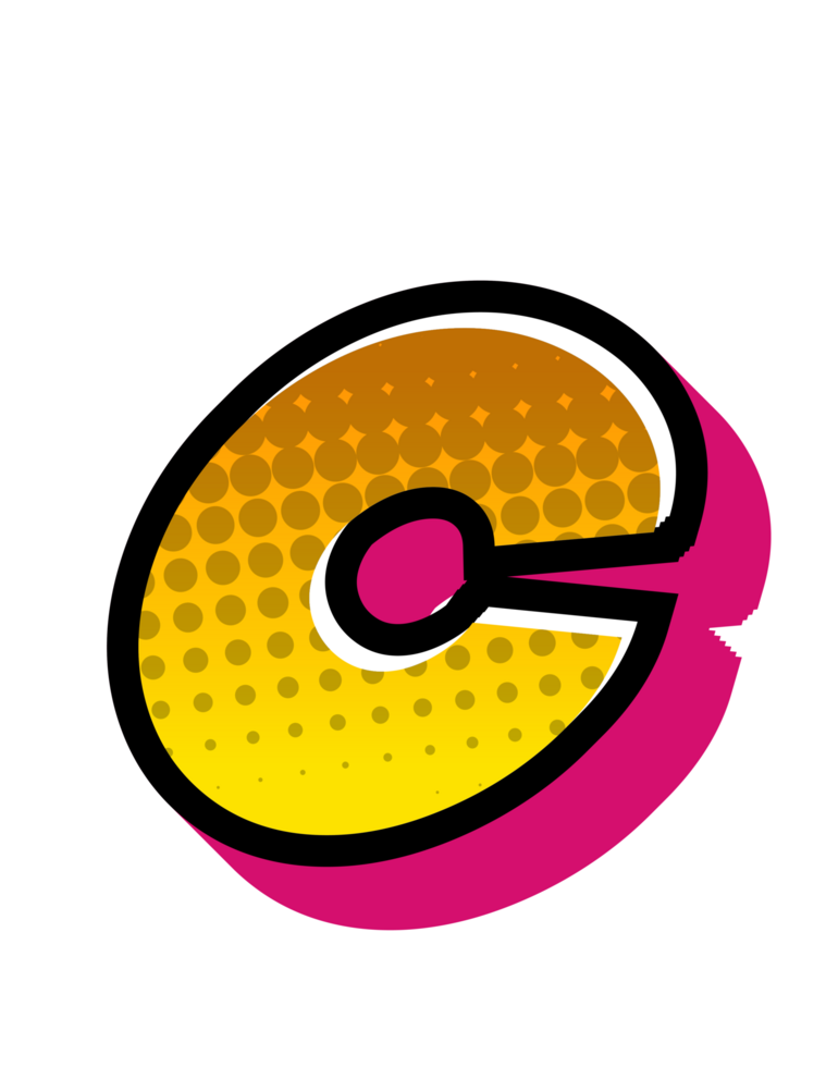 Comic Halftone Alphabet Letter and Number png