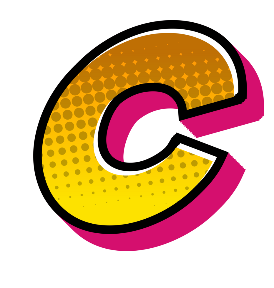 Comic Halftone Alphabet Letter and Number png