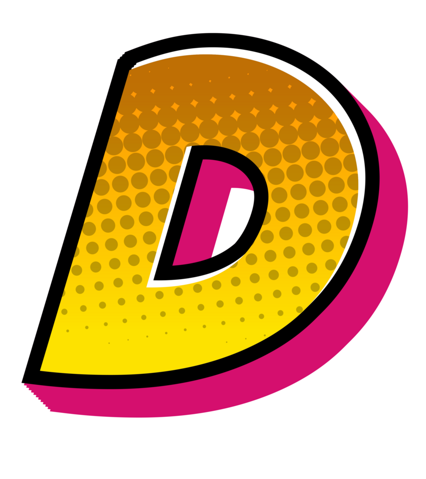 Comic Halftone Alphabet Letter and Number png